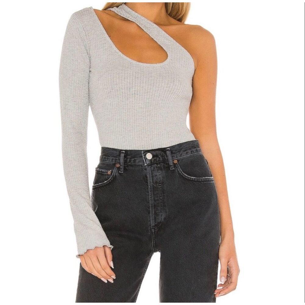 Lovers &‎ Friends One Sleeve Cutout Ribbed Top XS NWT
